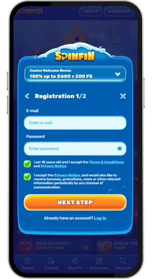 Registering and depositing funds at a UK online casino